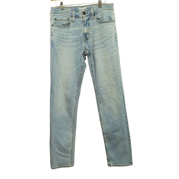 Goodfellow Total Flex Skinny Jeans Sz 30 W30 L32 Lt Blue Stretch Denim - Picture 1 of 8
